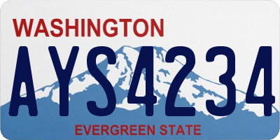 WA license plate AYS4234