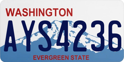 WA license plate AYS4236