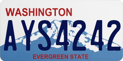 WA license plate AYS4242