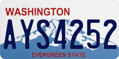 WA license plate AYS4252