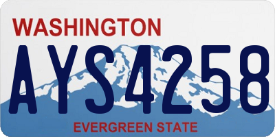 WA license plate AYS4258