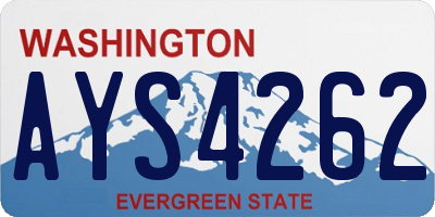 WA license plate AYS4262