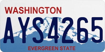 WA license plate AYS4265