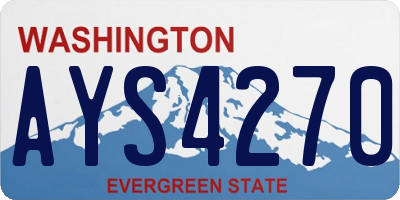WA license plate AYS4270