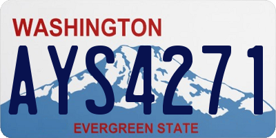 WA license plate AYS4271