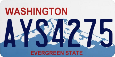 WA license plate AYS4275