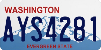 WA license plate AYS4281