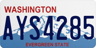 WA license plate AYS4285