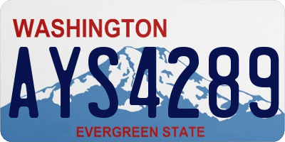 WA license plate AYS4289