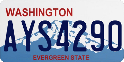 WA license plate AYS4290