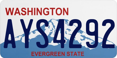 WA license plate AYS4292