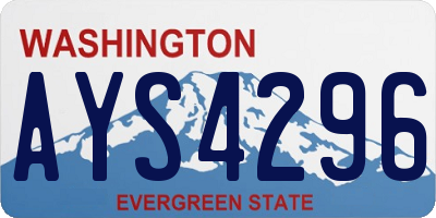 WA license plate AYS4296