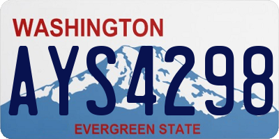 WA license plate AYS4298
