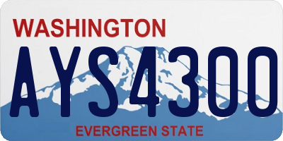 WA license plate AYS4300