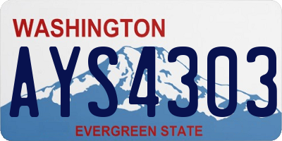 WA license plate AYS4303