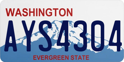 WA license plate AYS4304