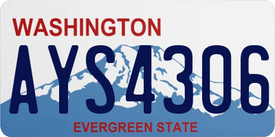 WA license plate AYS4306