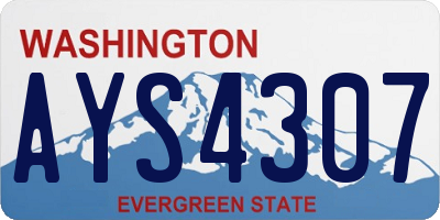 WA license plate AYS4307