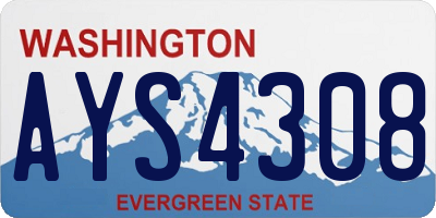 WA license plate AYS4308