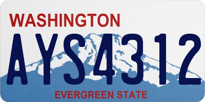 WA license plate AYS4312