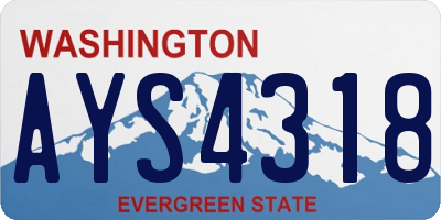 WA license plate AYS4318