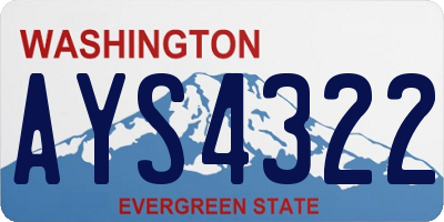 WA license plate AYS4322