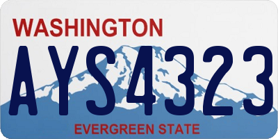 WA license plate AYS4323
