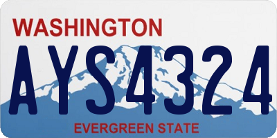 WA license plate AYS4324