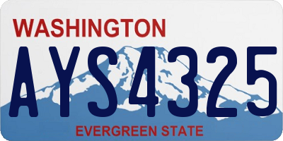 WA license plate AYS4325