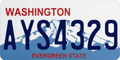 WA license plate AYS4329
