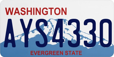 WA license plate AYS4330