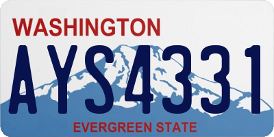 WA license plate AYS4331