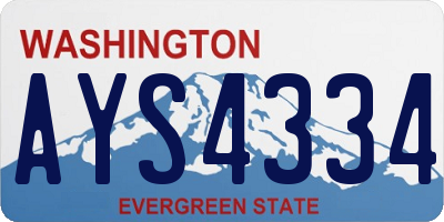 WA license plate AYS4334