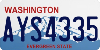 WA license plate AYS4335