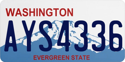 WA license plate AYS4336