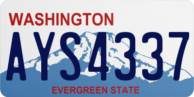 WA license plate AYS4337