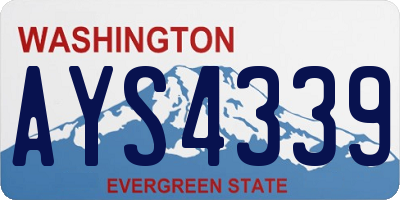 WA license plate AYS4339