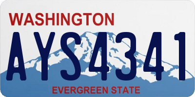 WA license plate AYS4341