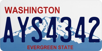 WA license plate AYS4342