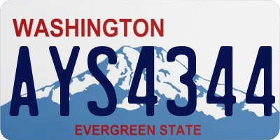 WA license plate AYS4344