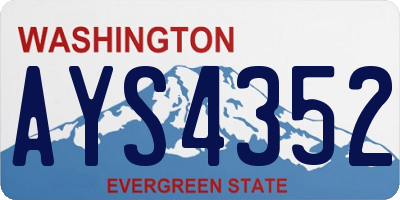 WA license plate AYS4352