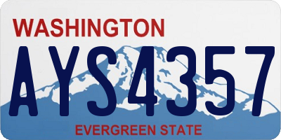 WA license plate AYS4357