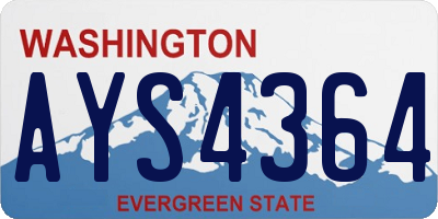WA license plate AYS4364