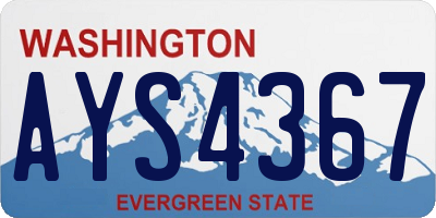 WA license plate AYS4367