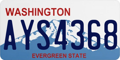 WA license plate AYS4368