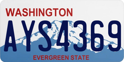 WA license plate AYS4369