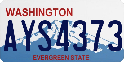 WA license plate AYS4373