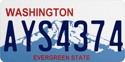 WA license plate AYS4374