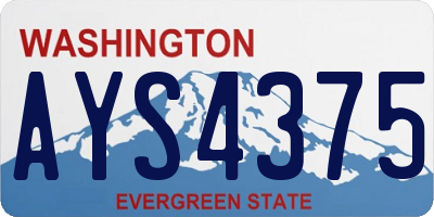 WA license plate AYS4375
