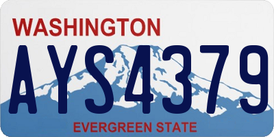WA license plate AYS4379
